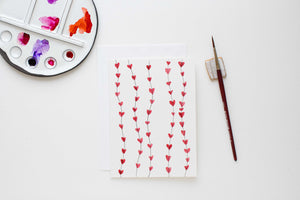 'Heart Strings' Hand Painted Watercolor Greeting Card 5x7